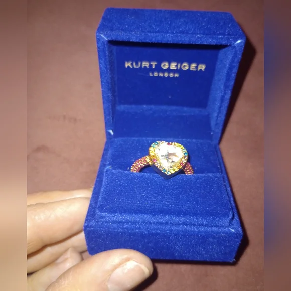 Kurt Geiger Multicolor Heart Ring - Picture 1 of 4